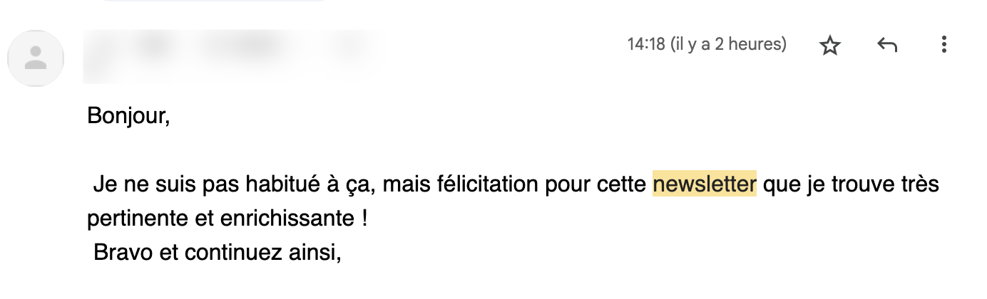 Témoignage 3 d'un abonné à la newsletter de Claire No-Code